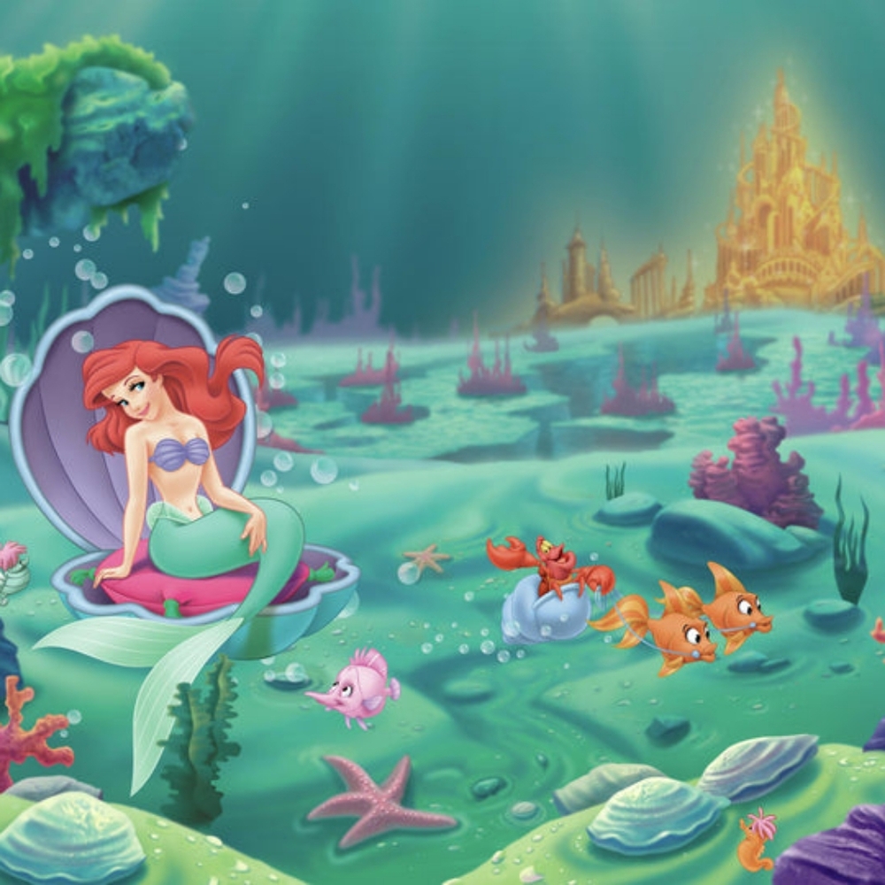 Disney Princes Littlest Mermaid Peel and Stick Wall Mural by RoomMates 10.5'x6'